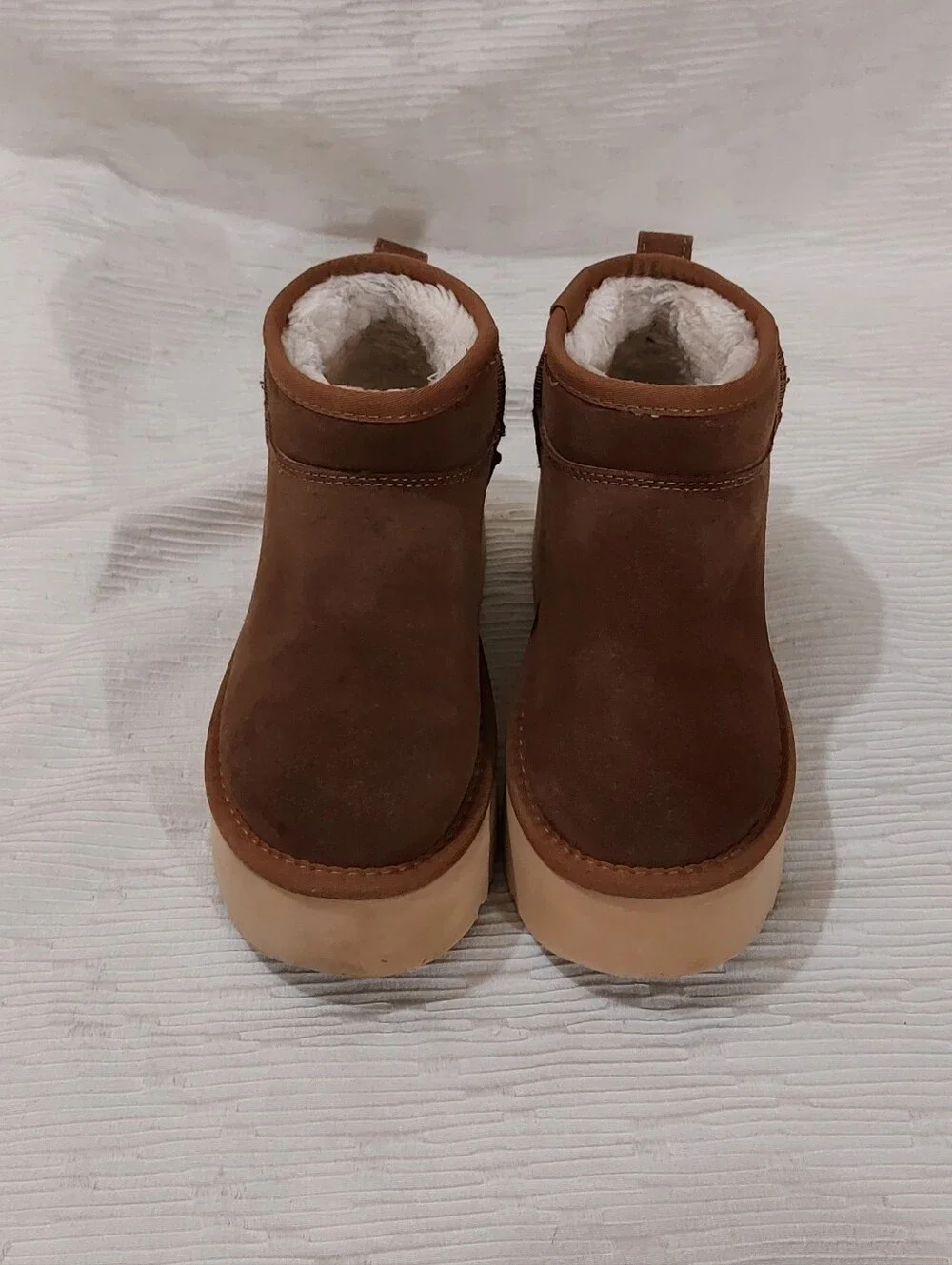 Project Cloud Brown Suede Platform Booties Size 6